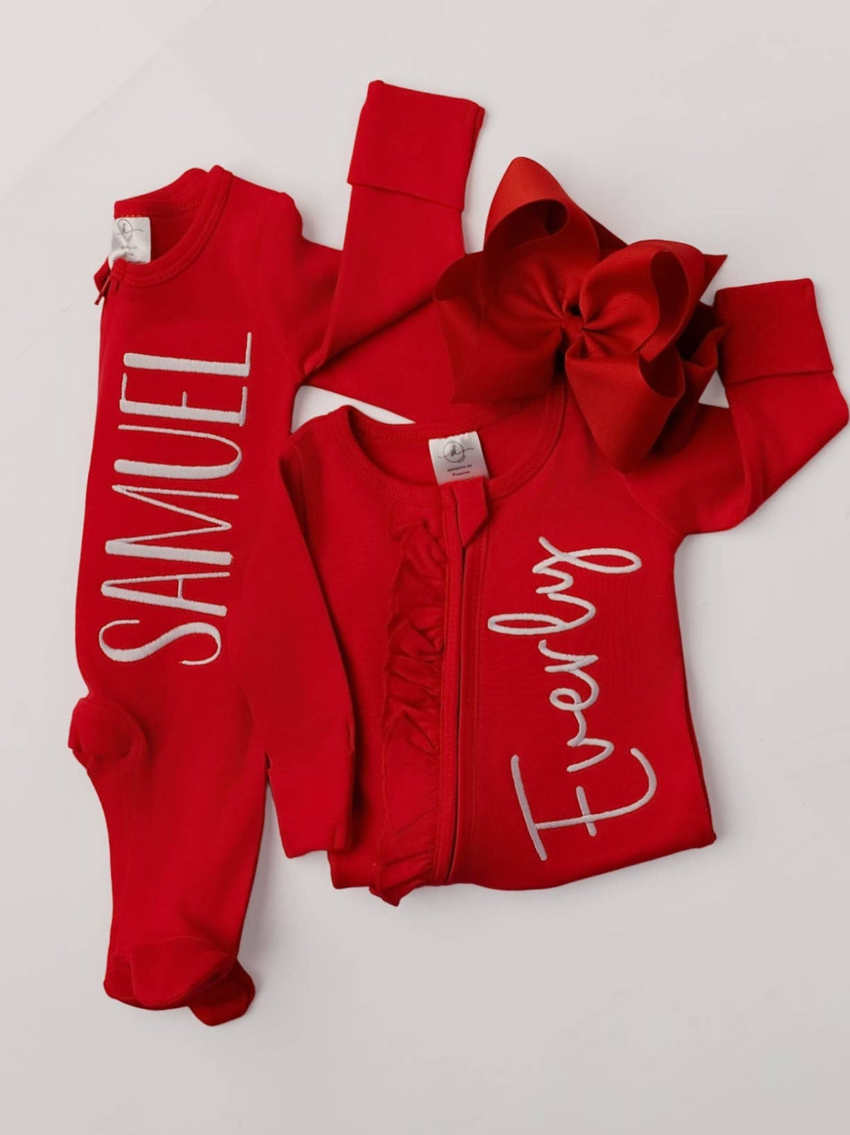 Blank Red Ruffle Footie