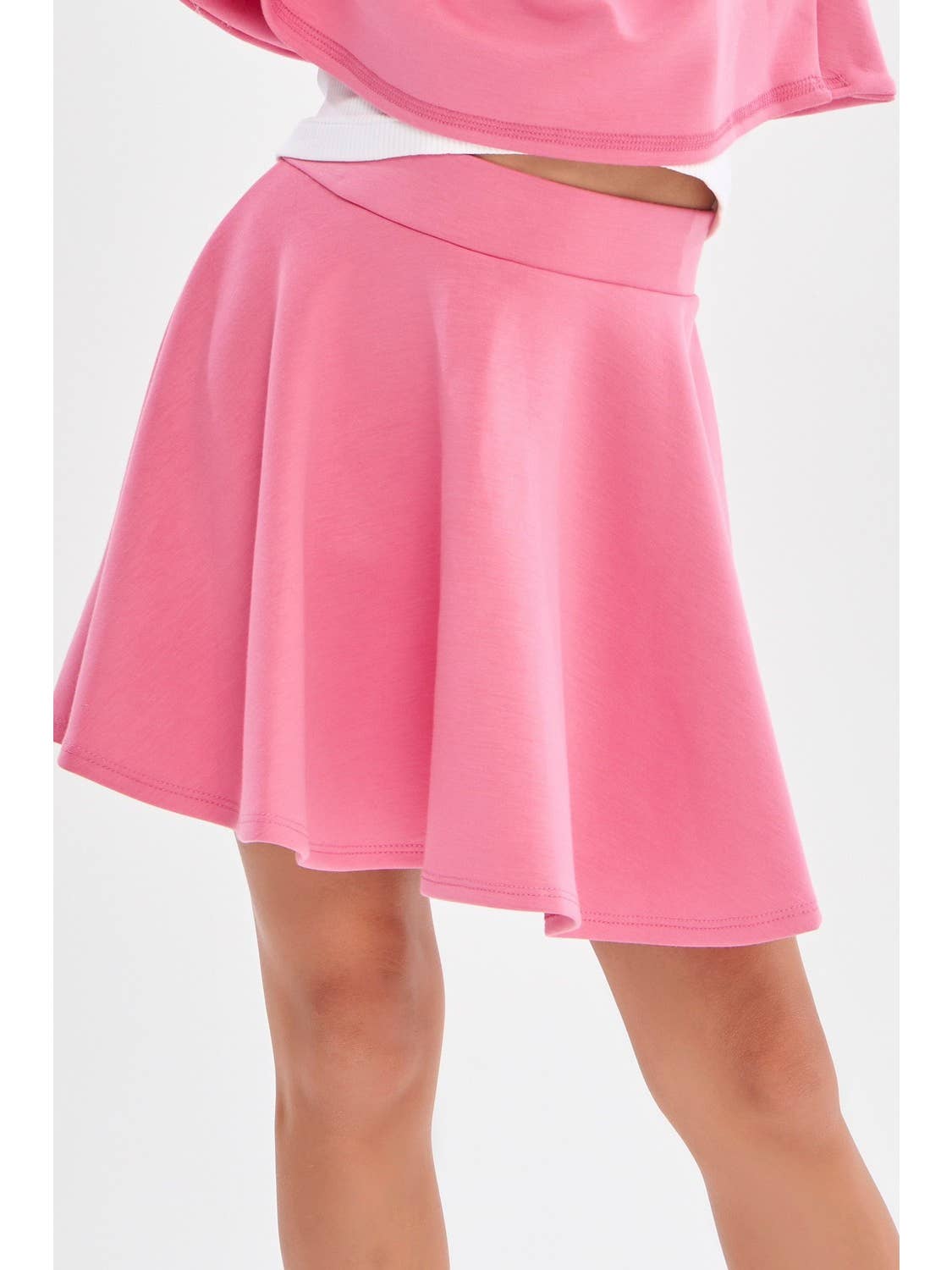 Pink Sweatshirt Skort Set