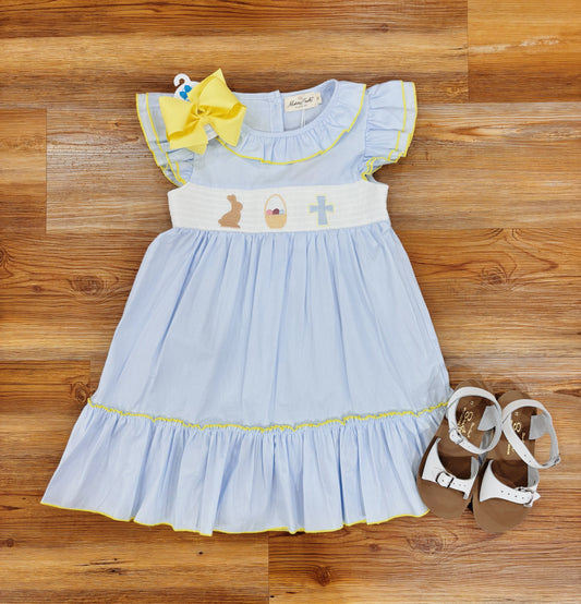 Blessed Bunny Smocked Dress