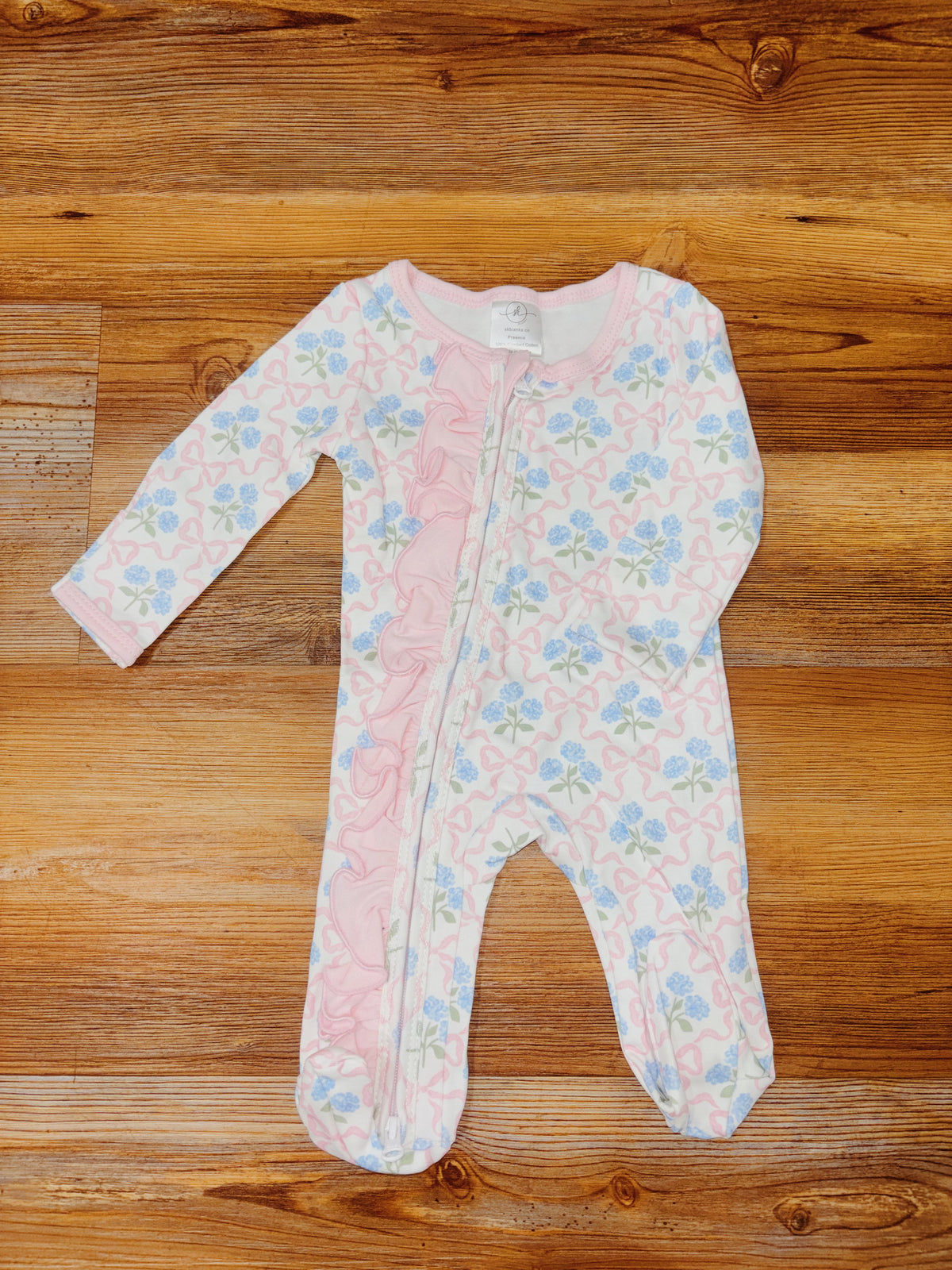 Light Pink Floral Footie