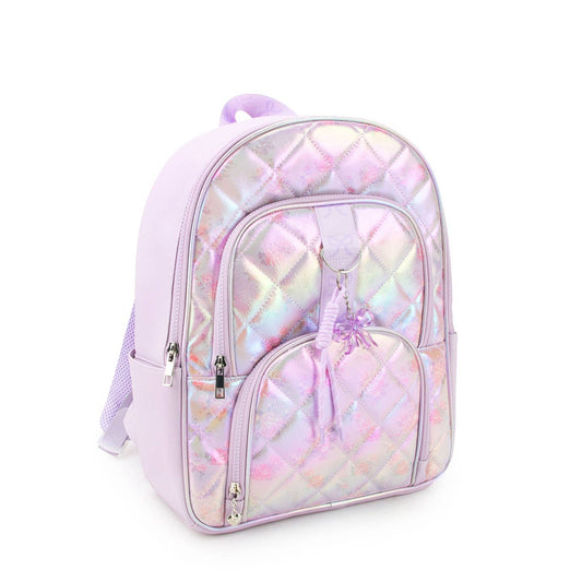 Metallic Floral Quilted Backpack