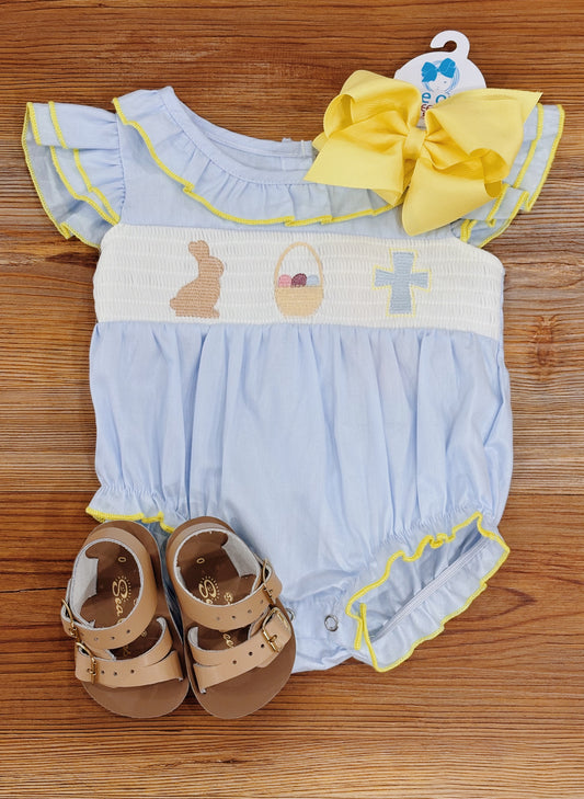 Blessed Bunny Smocked Bubble