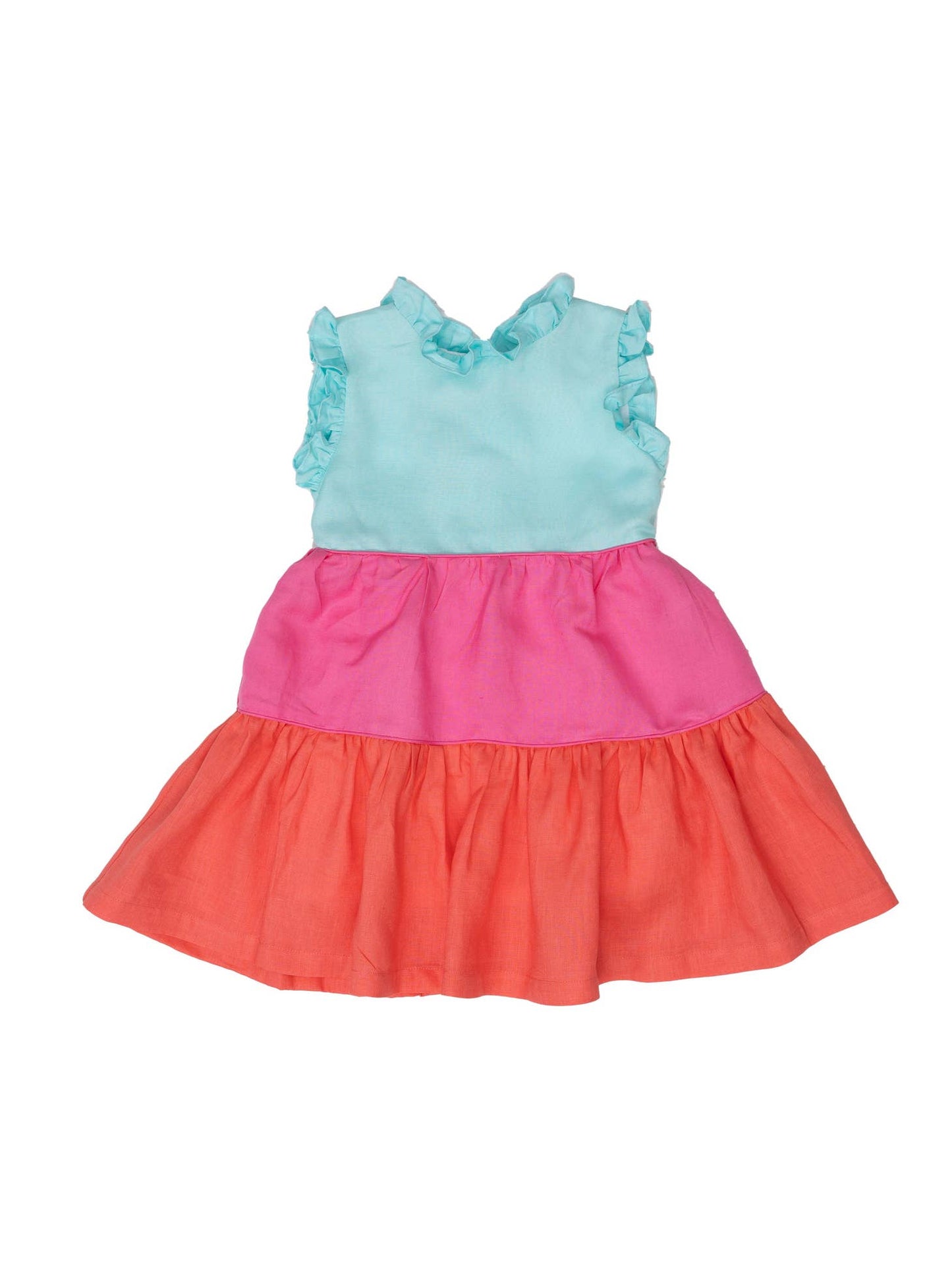 Linda Bright Tropics Tiered Dress