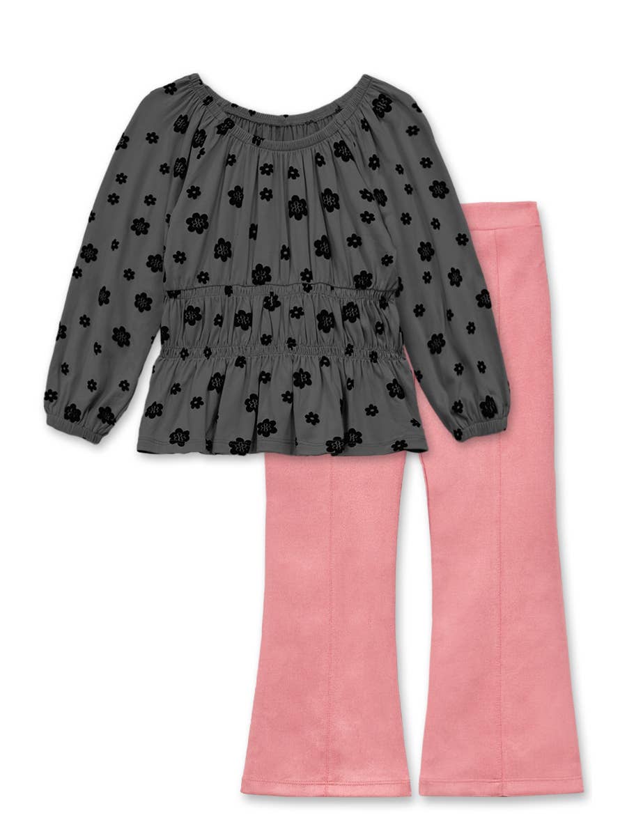 Grey Suede Flower Set