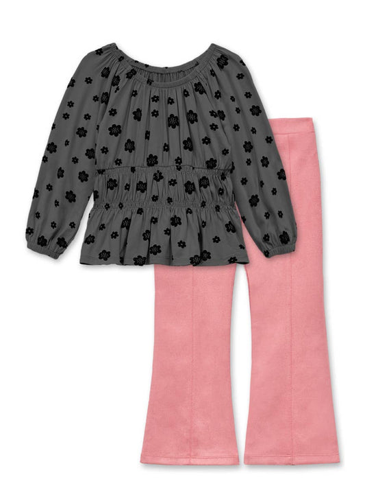 Grey Suede Flower Set