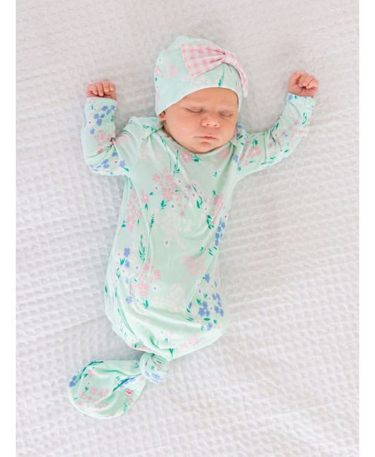 Knotted Sleep Gown & Hat Set