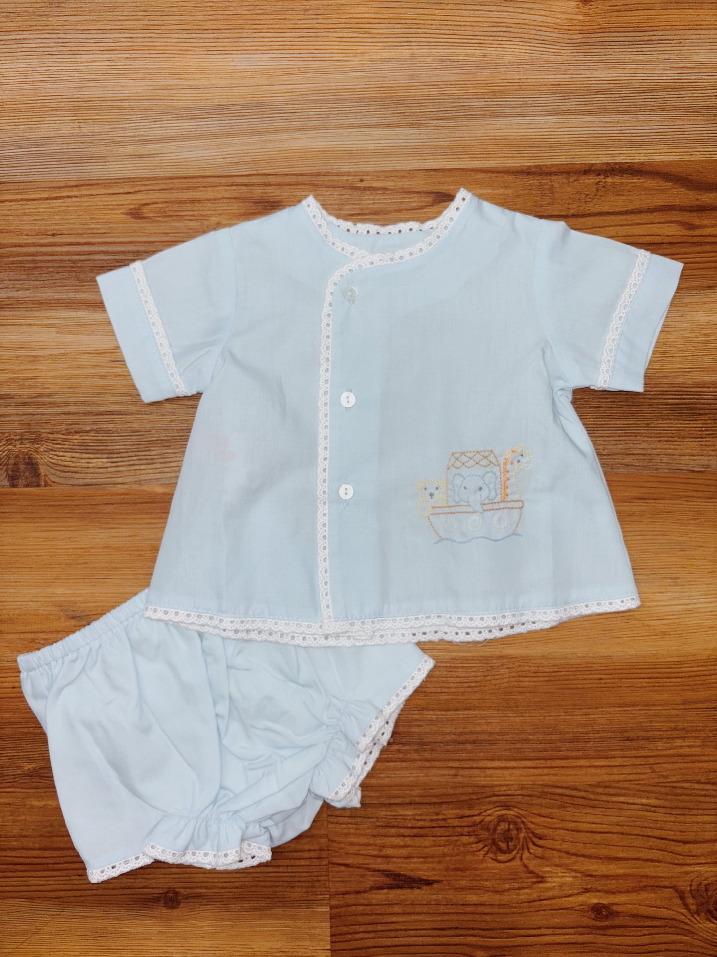 Blue Blanche Noah's Ark Diaper Set