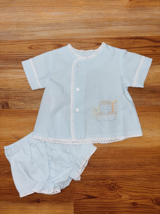 Blue Blanche Noah's Ark Diaper Set