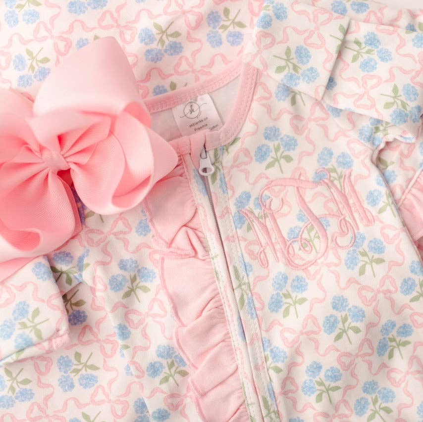 Light Pink Floral Footie