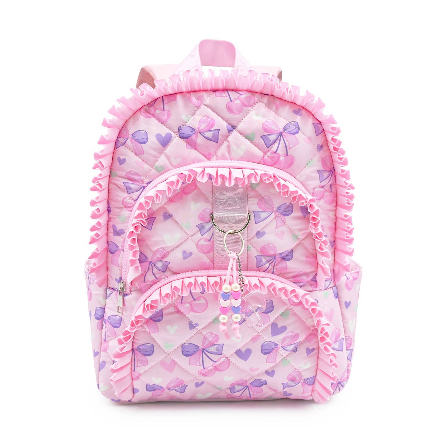 Cherry Bow Ruffle Quilted Backpack