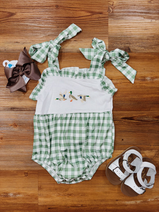 Girls Plaid Duck Bubble