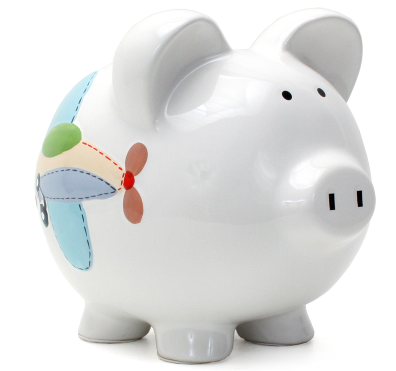 Large Airplane Piggy Bank