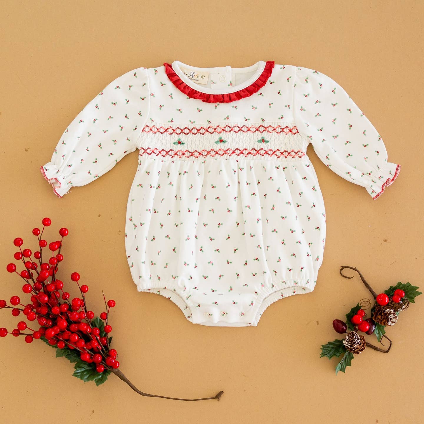 Winter Berries Smocked Bubble