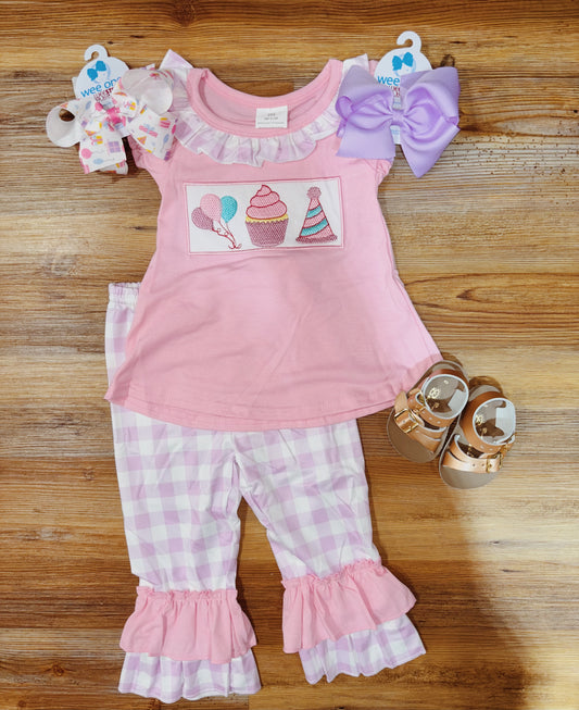 Girls Plaid Birthday Set