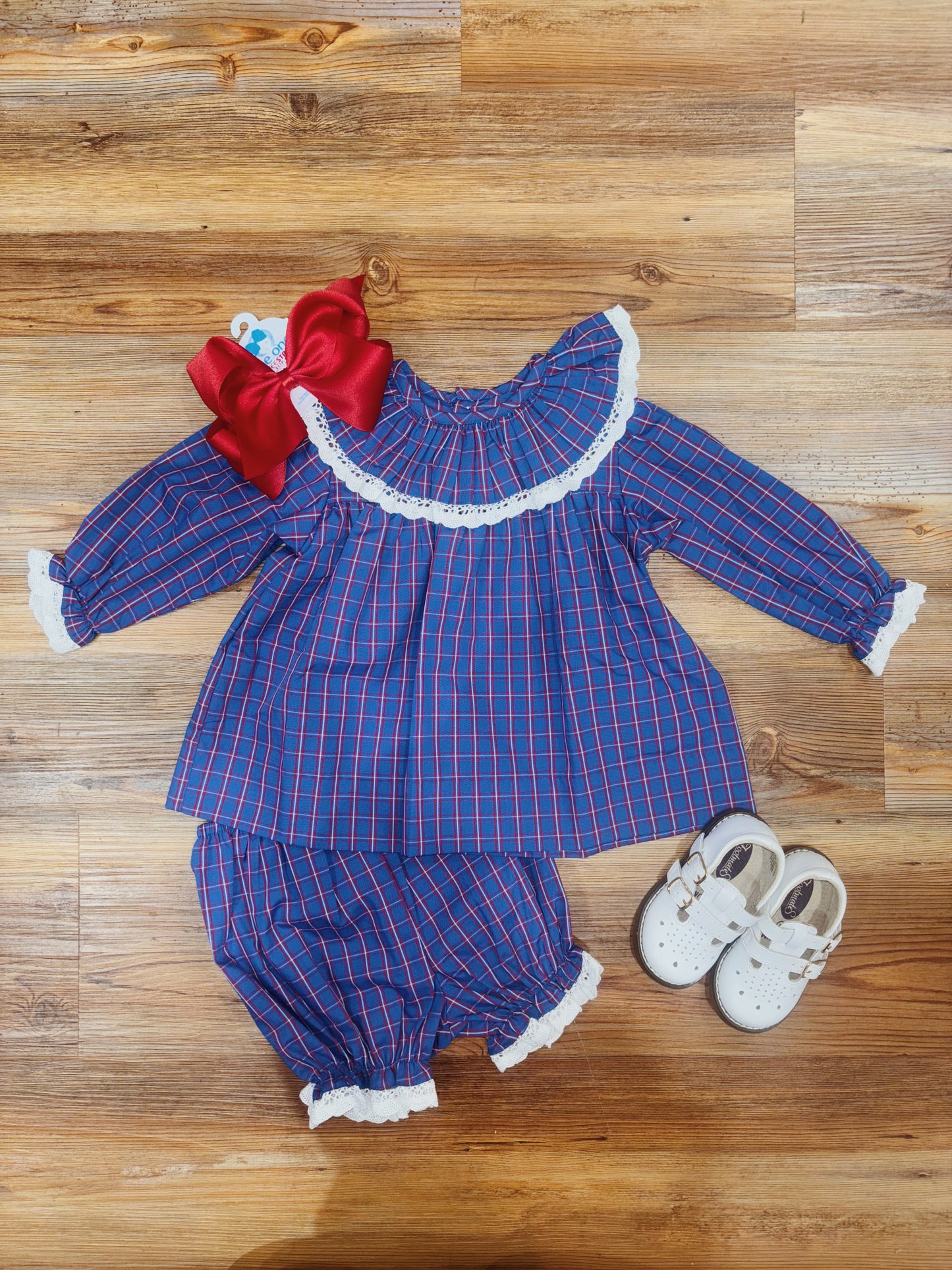 Blue Plaid Presley Bloomer Set