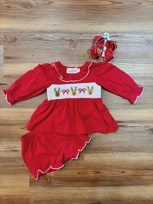 Reindeer Ribbons Bloomer Set