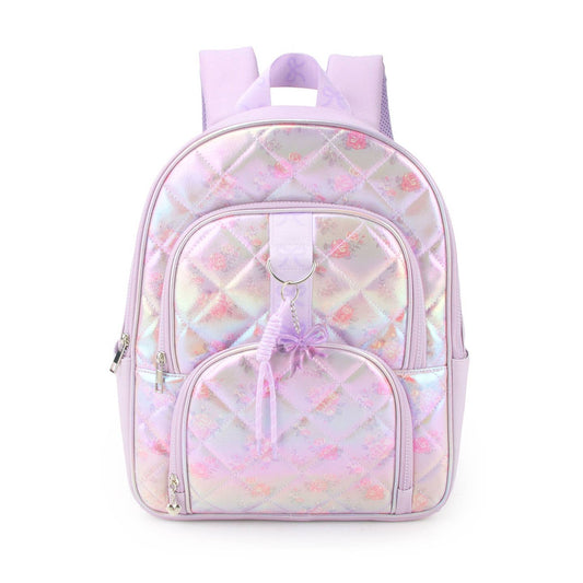 Metallic Floral Quilted Backpack