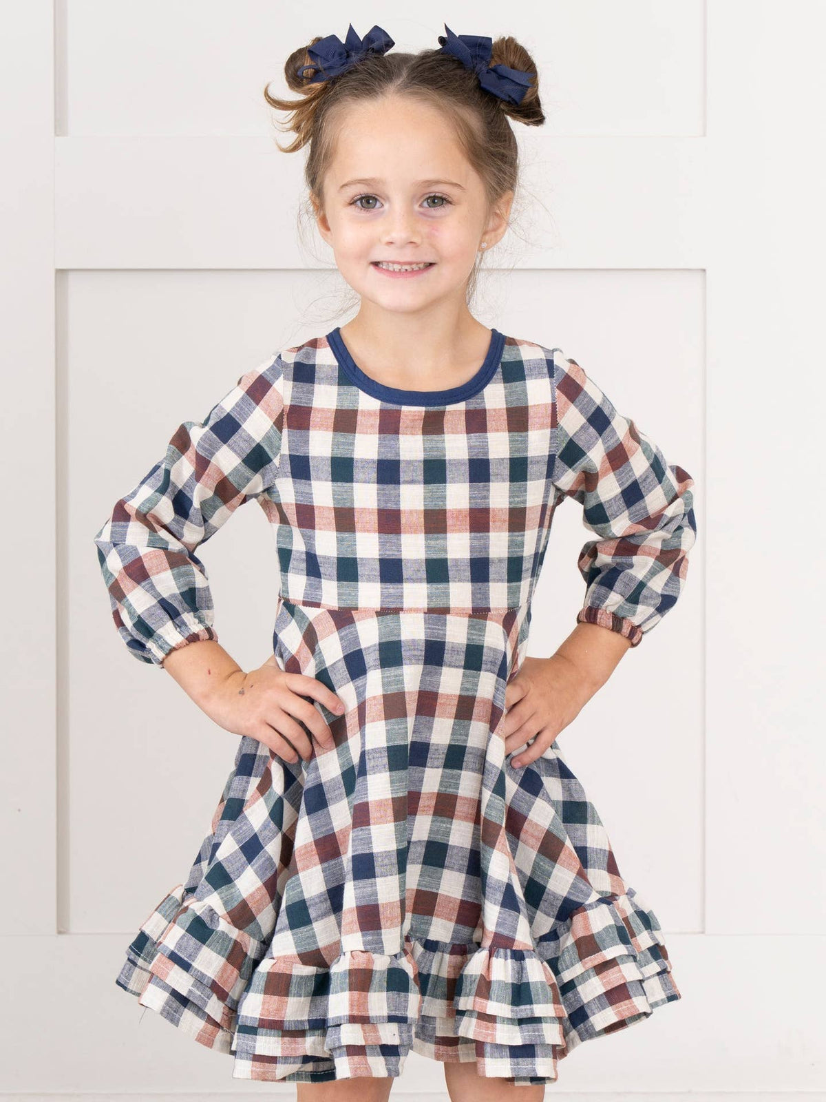 Fall Plaid Ruffle Dress