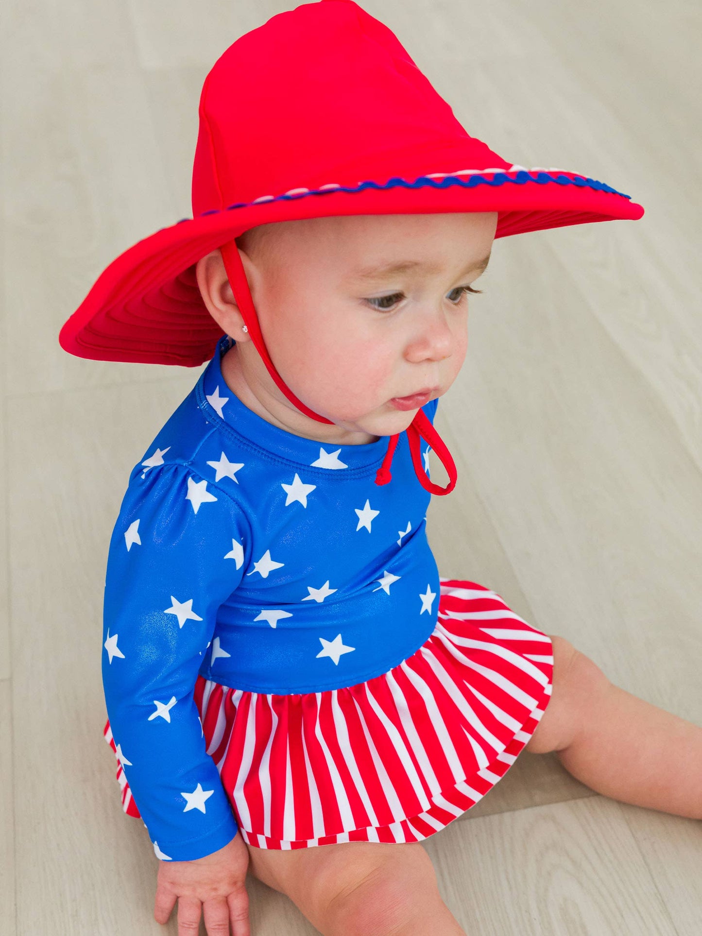 Girls Stars & Stripes Skirted Rash Guard