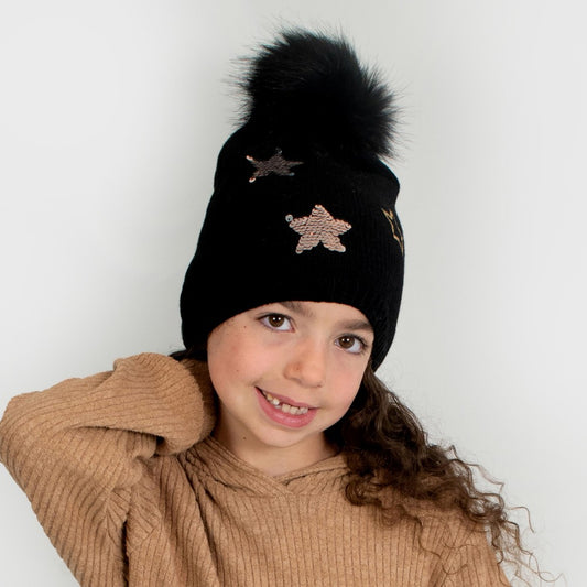 Kids Sequin Stars Beanie