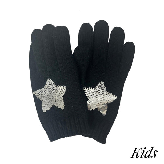 Kids Sequin Stars Gloves