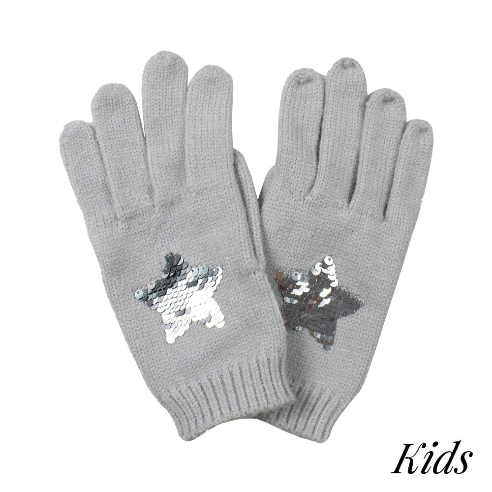 Kids Sequin Stars Gloves