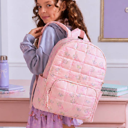 Floral Quilted Backpack