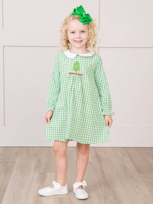 Evergreen Gingham Dress