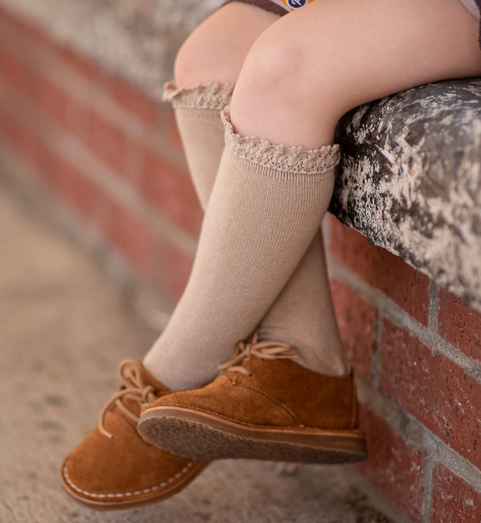 Oat Lace Top Socks