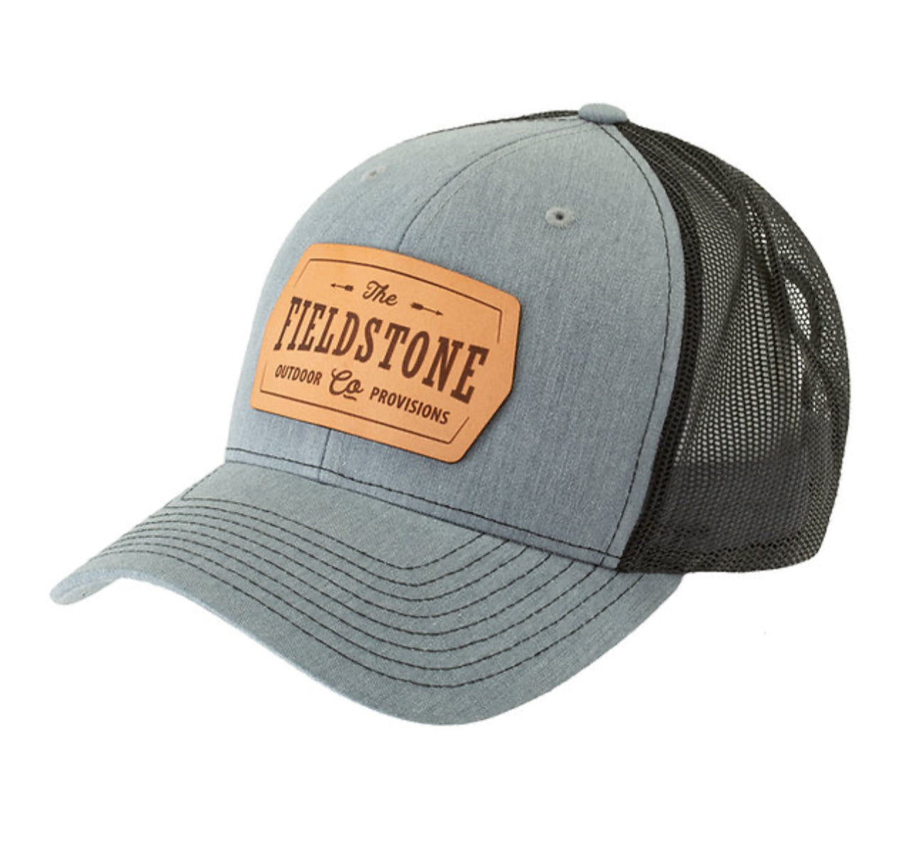 Youth Grey Leather Patch Hat