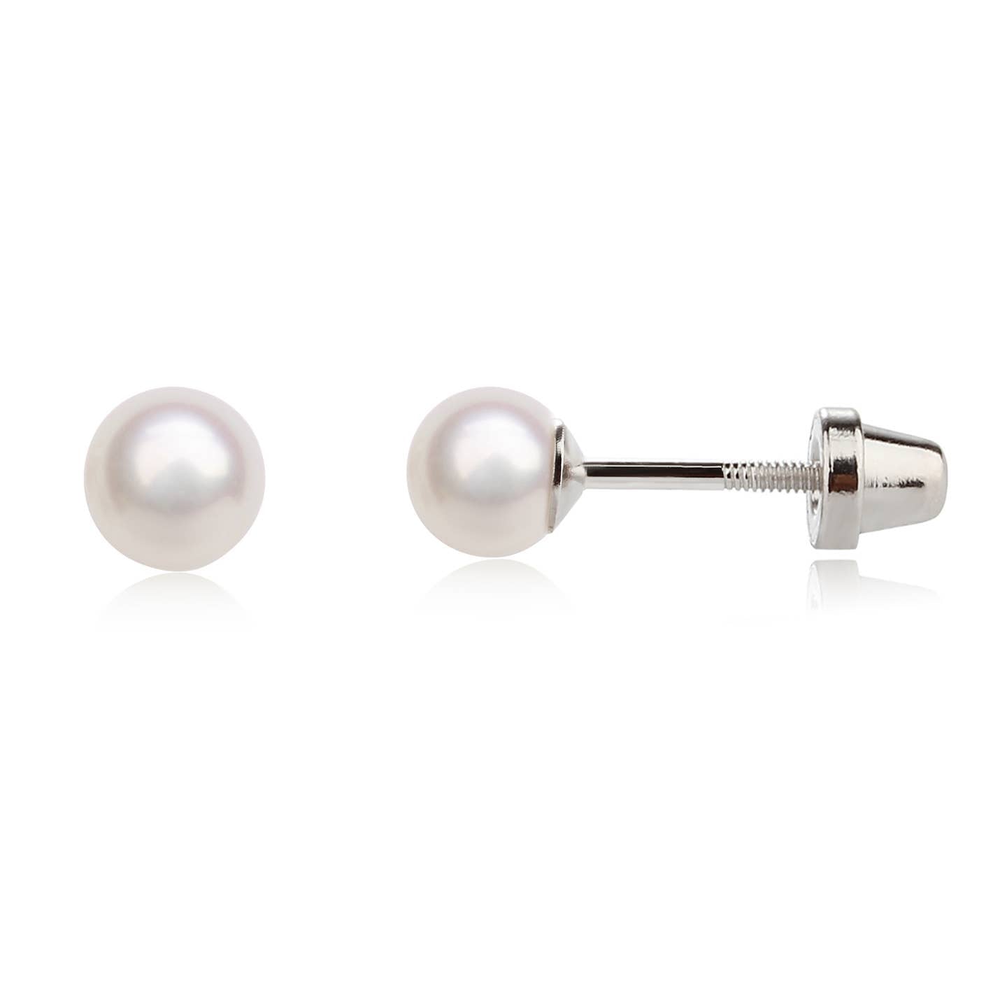 Sterling Silver White Pearl Earrings