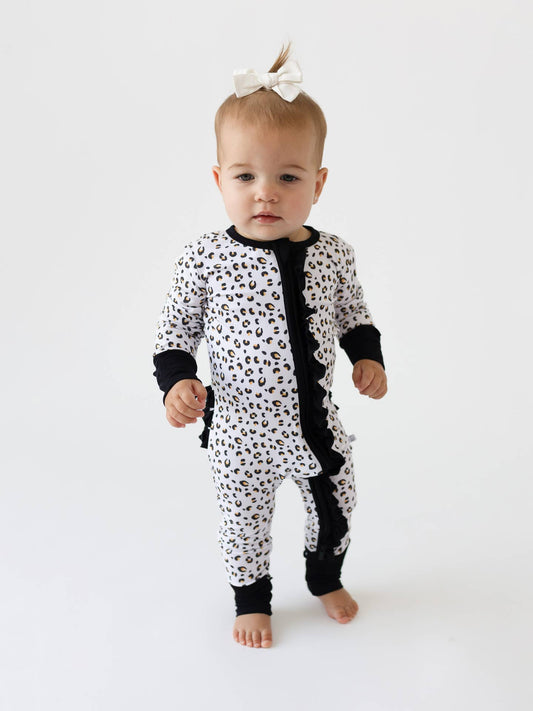 Allie Leopard Bamboo Footie