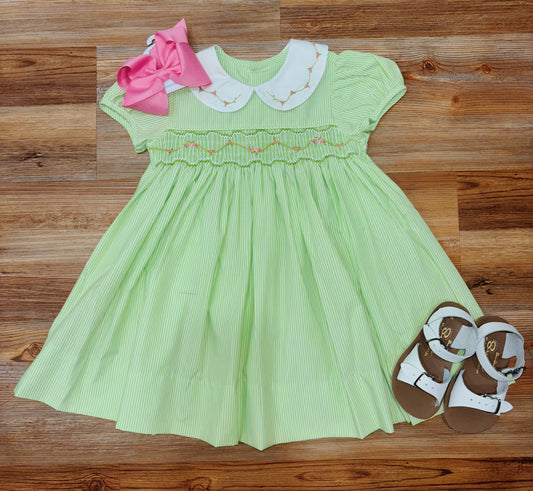 Green Juliette Smocked Dress