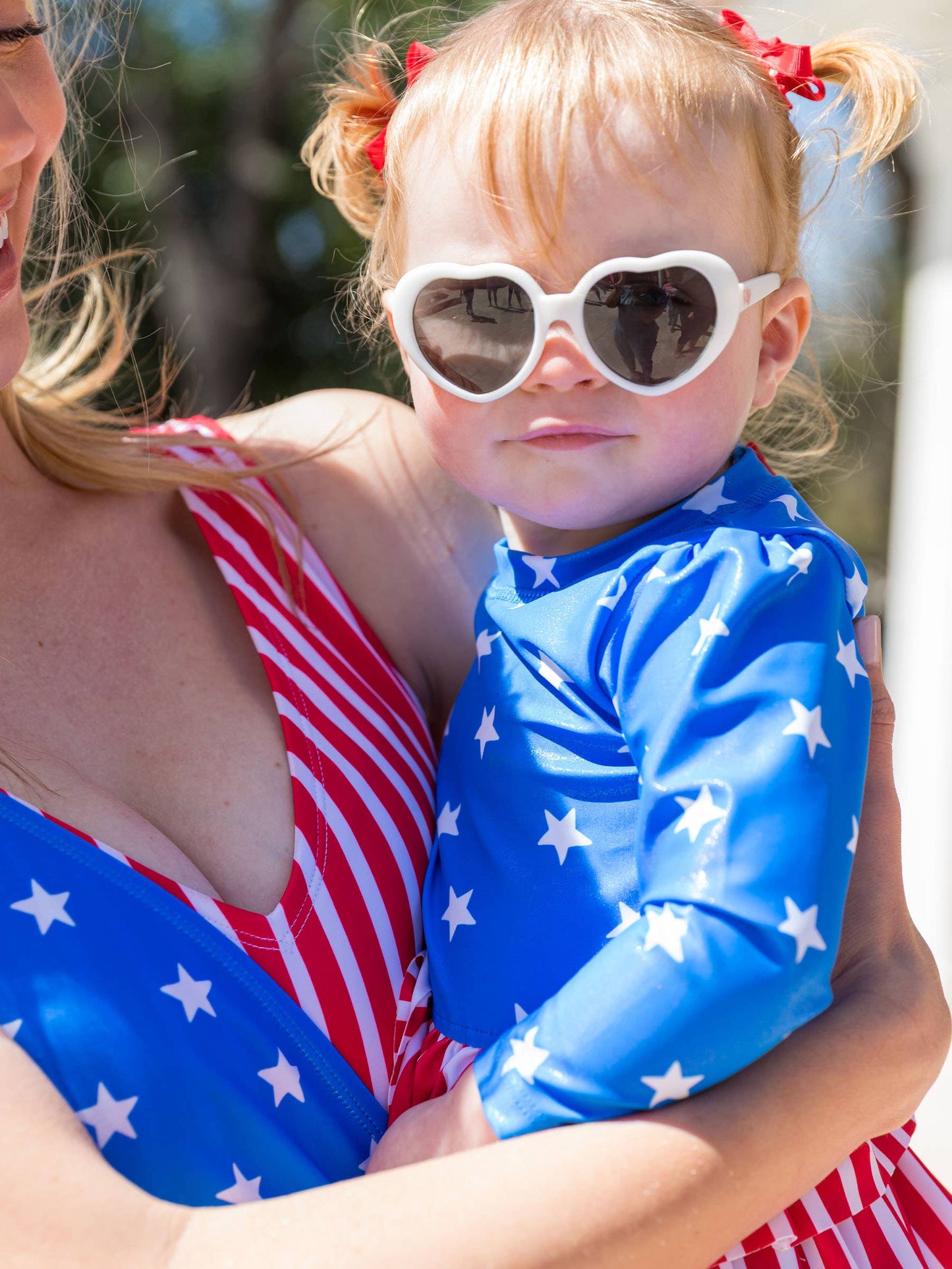 Girls Stars & Stripes Skirted Rash Guard
