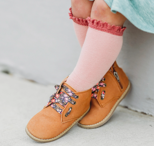 Blush Lace Top Socks