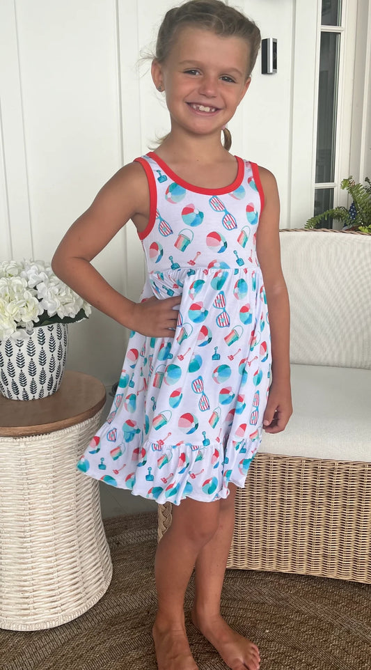 Patriotic Beach Twirl Dress