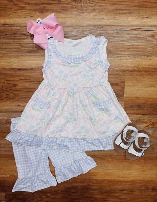 Blue Hydrangea Bow Set