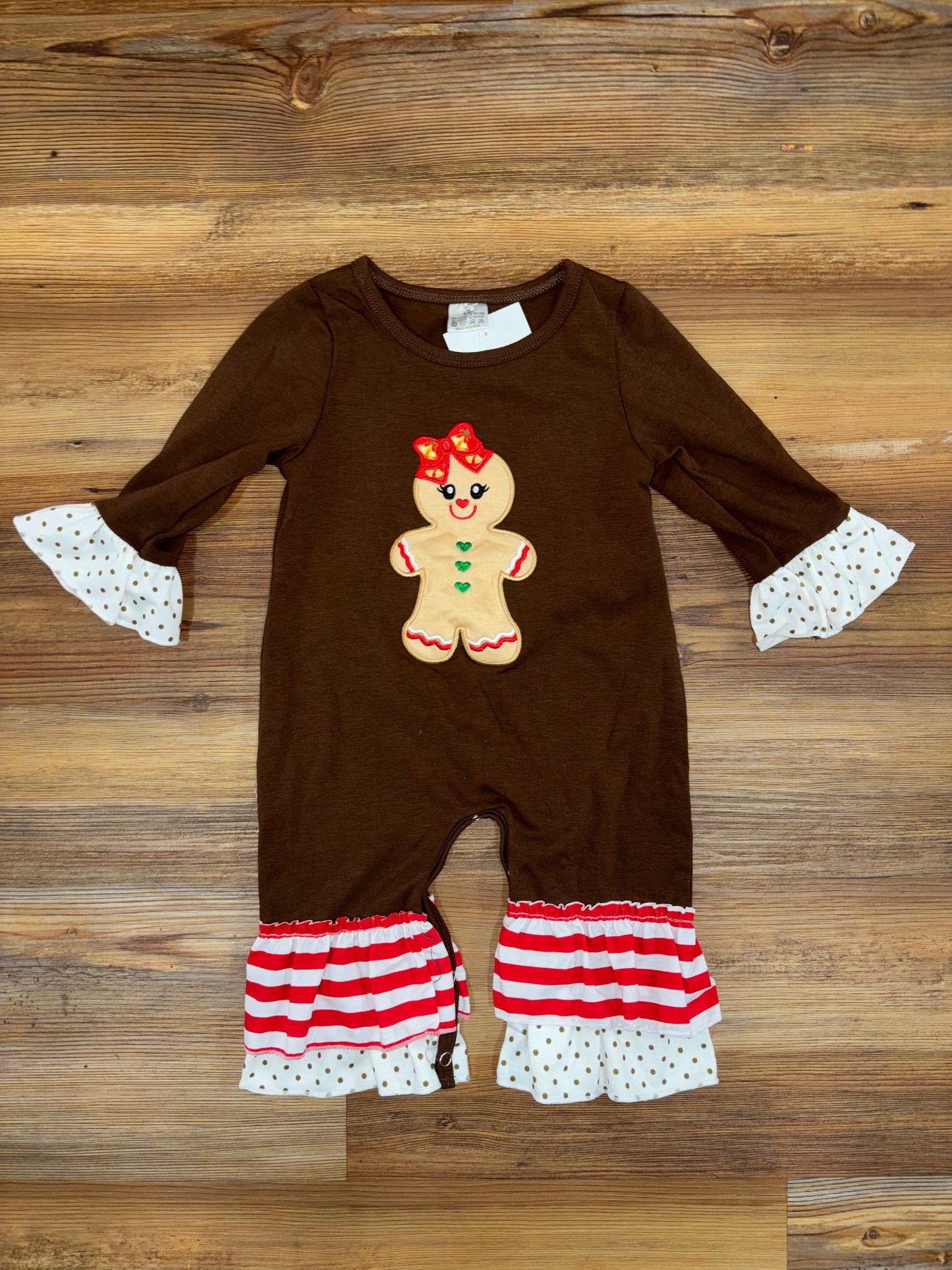 Girls Gingerbread Romper