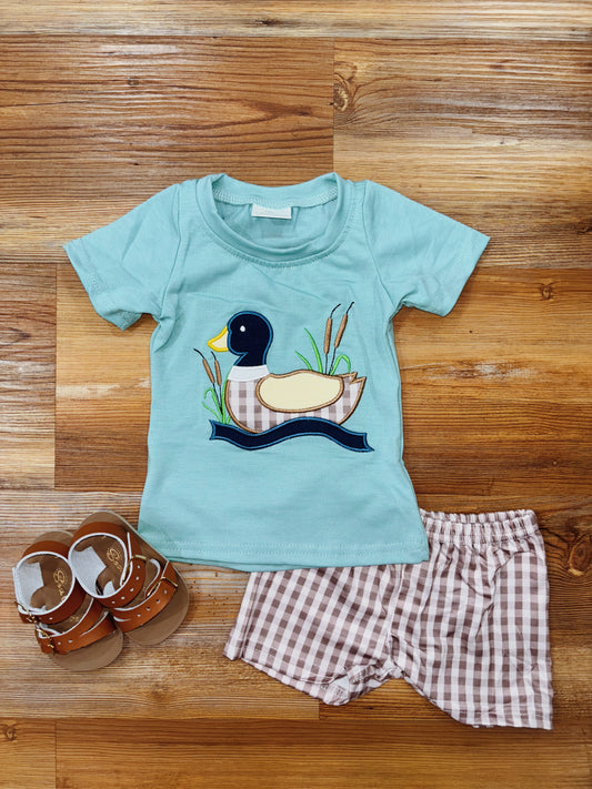 Boys Teal Duck Set