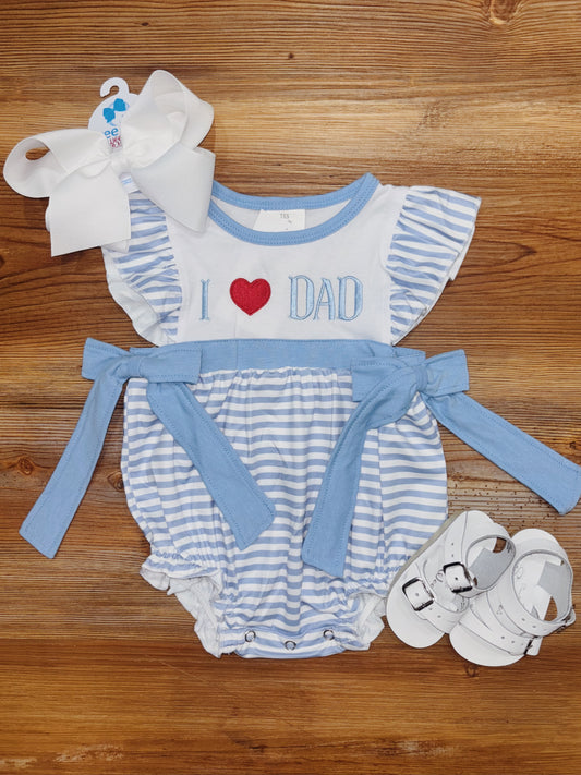 Girls Blue I Love Dad Bubble