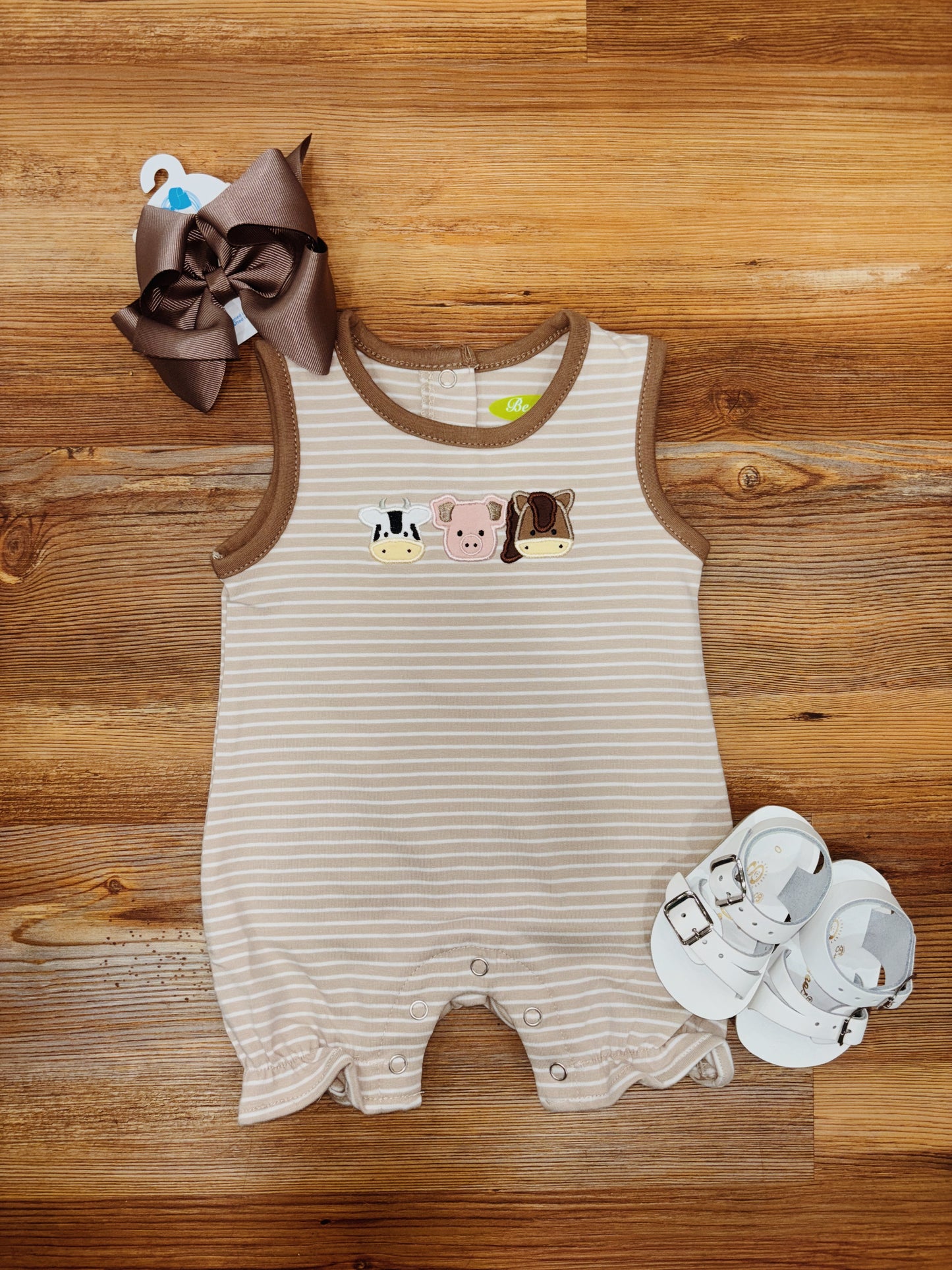 Girls Farm Animals Romper