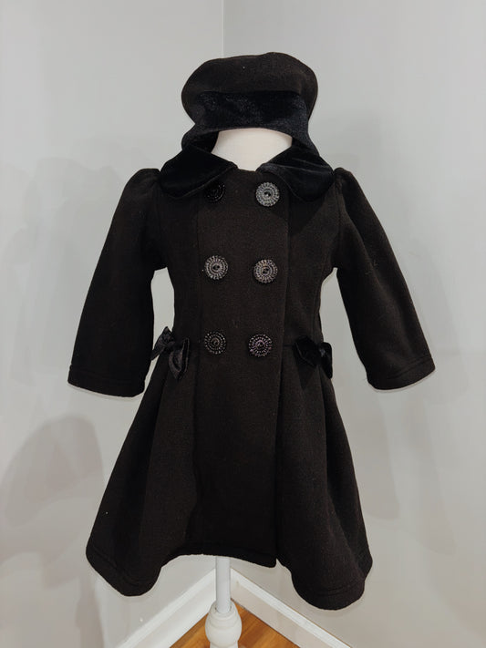 Black Dress Coat with Hat