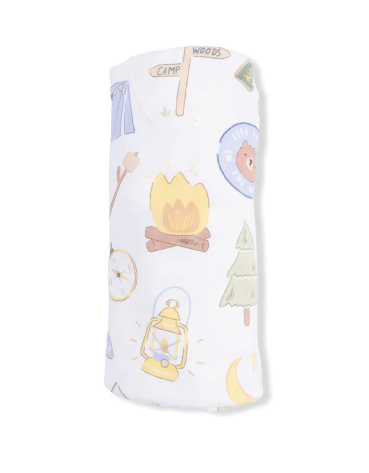 Camping Blue Swaddle Blanket