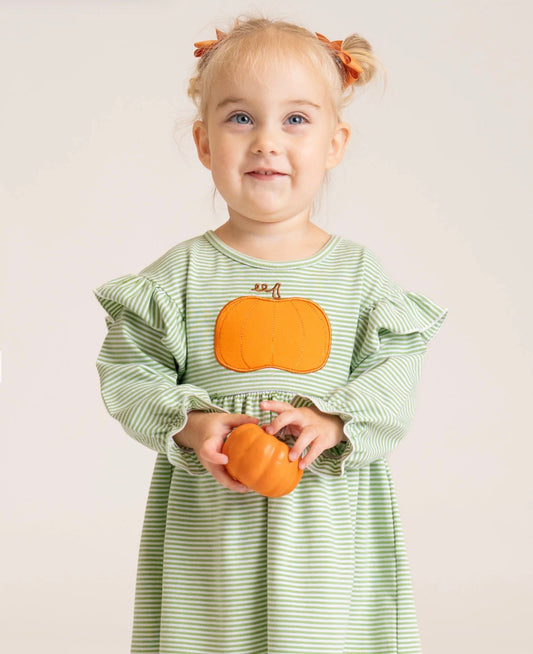 Green Pumpkin Ruffle Dress