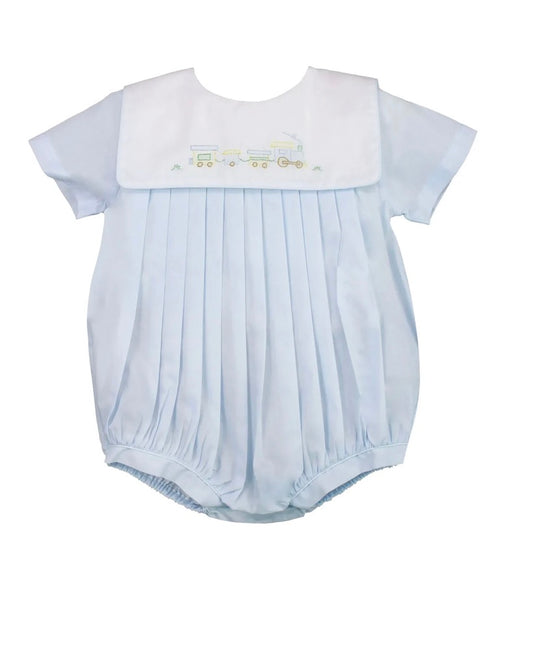 Train Embroidered Romper