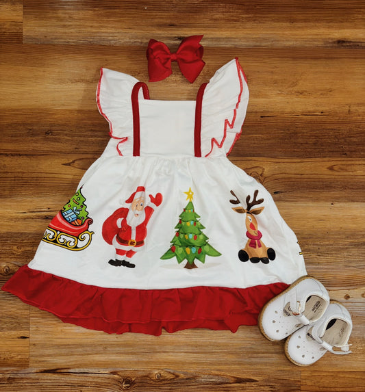 Red Christmas Ruffle Dress