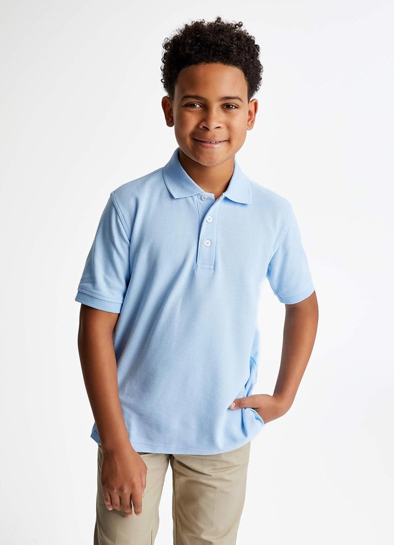 Blue Pique Polo