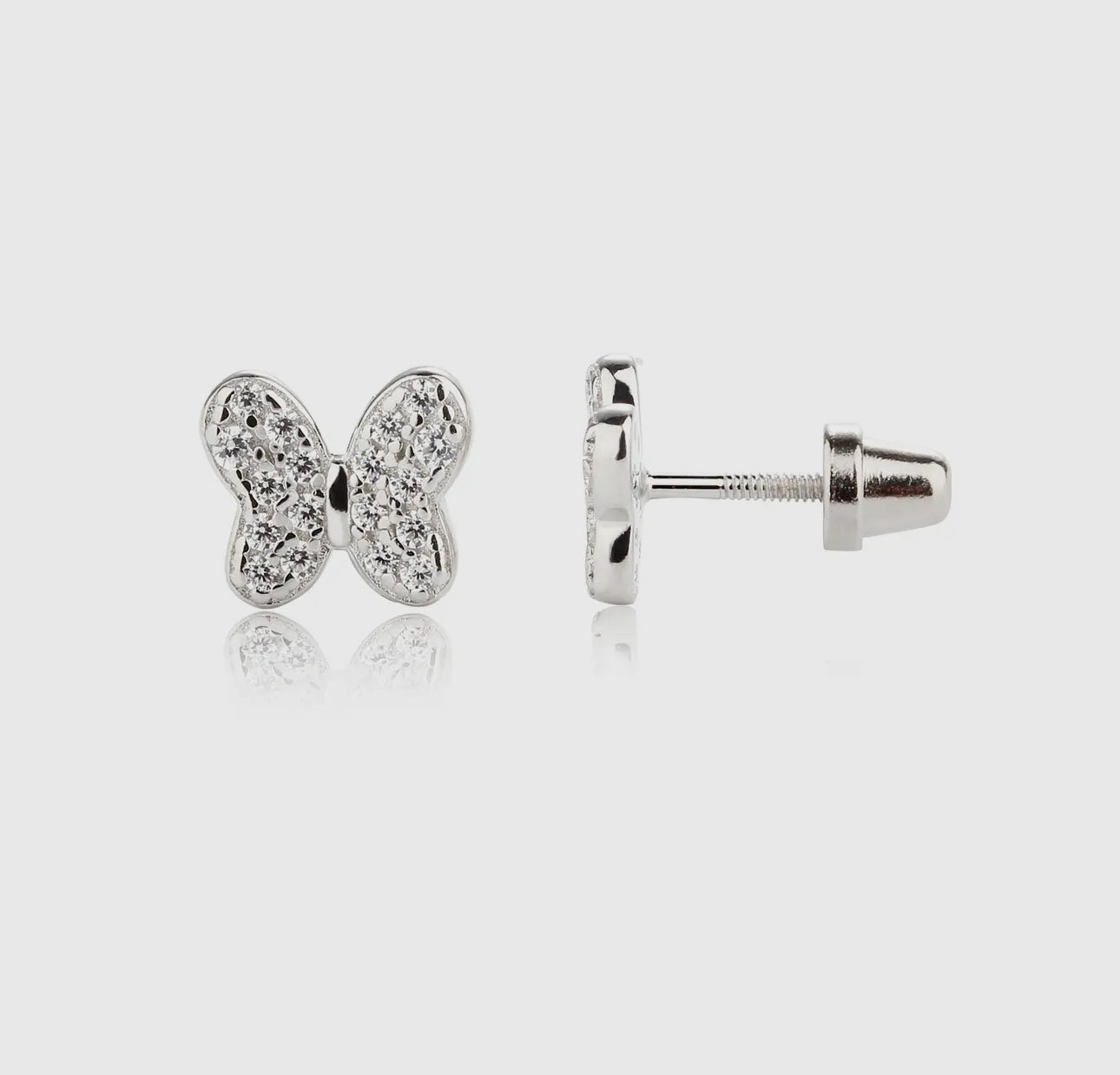 Clear CZ Butterfly Earrings