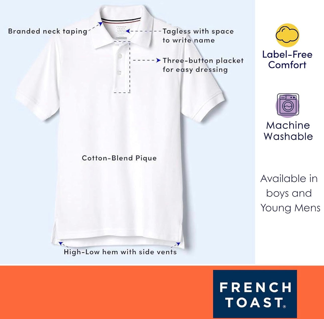 Blue Pique Polo