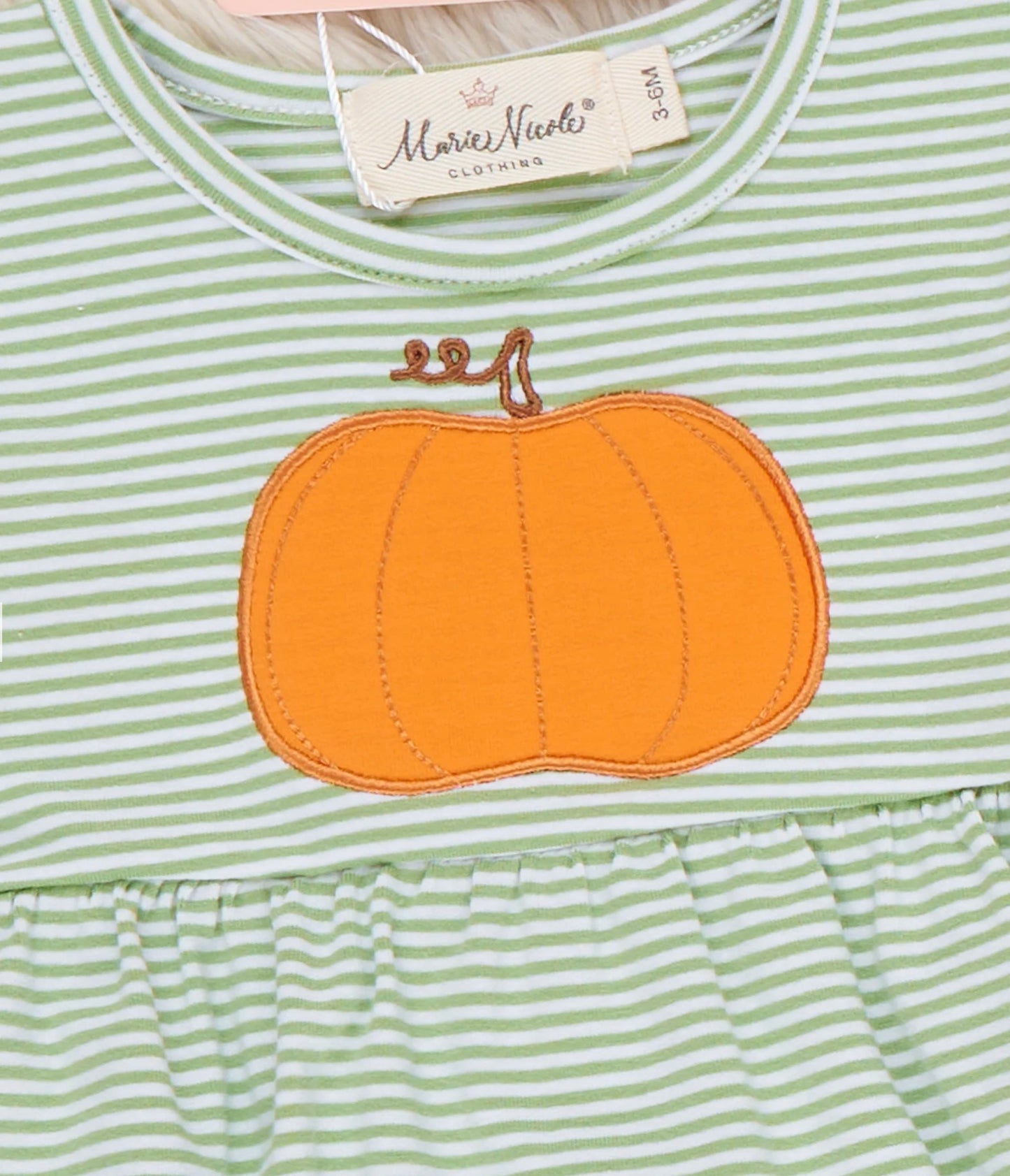 Pumpkin Embroidered Ruffle Romper